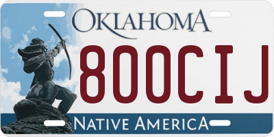 OK license plate 800CIJ