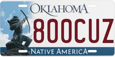 OK license plate 800CUZ