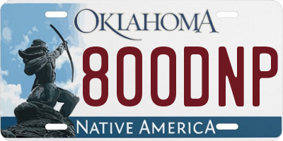 OK license plate 800DNP