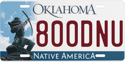 OK license plate 800DNU