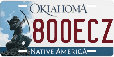 OK license plate 800ECZ