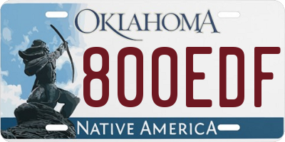 OK license plate 800EDF