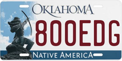OK license plate 800EDG