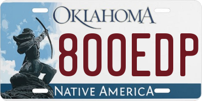 OK license plate 800EDP