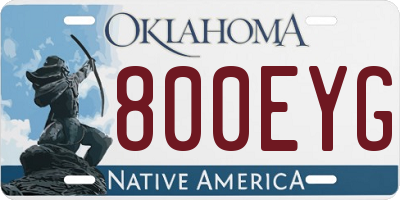 OK license plate 800EYG