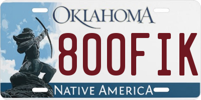 OK license plate 800FIK