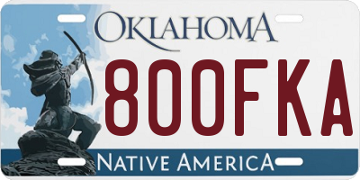 OK license plate 800FKA