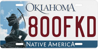 OK license plate 800FKD