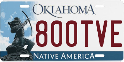 OK license plate 800TVE