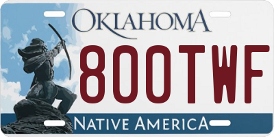 OK license plate 800TWF