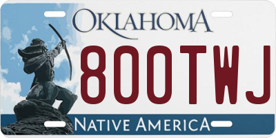 OK license plate 800TWJ