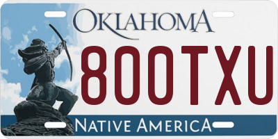 OK license plate 800TXU