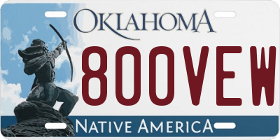 OK license plate 800VEW