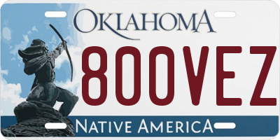 OK license plate 800VEZ