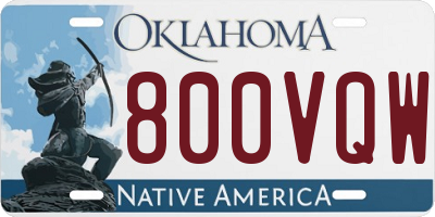 OK license plate 800VQW