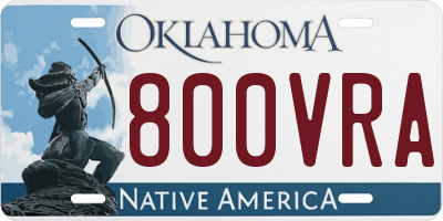 OK license plate 800VRA