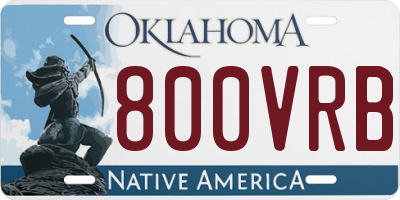 OK license plate 800VRB