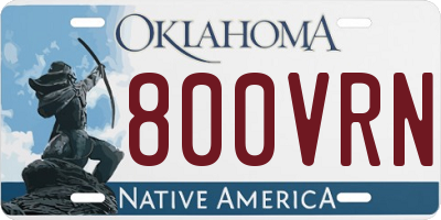 OK license plate 800VRN