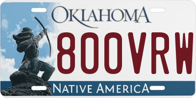 OK license plate 800VRW