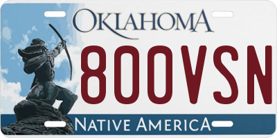 OK license plate 800VSN