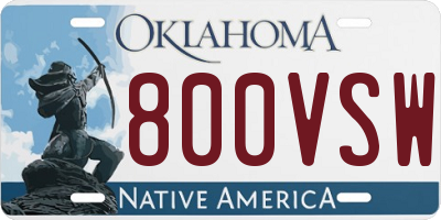 OK license plate 800VSW
