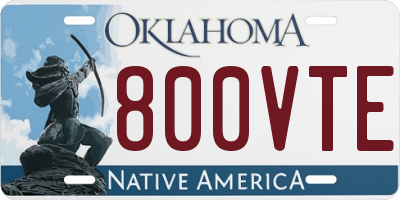OK license plate 800VTE
