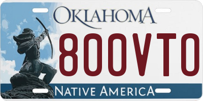 OK license plate 800VTO