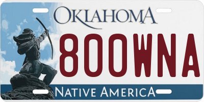 OK license plate 800WNA