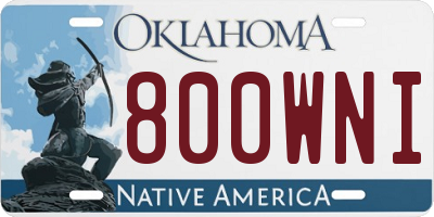 OK license plate 800WNI