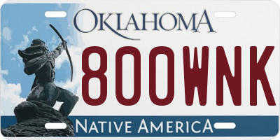 OK license plate 800WNK