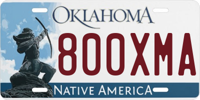 OK license plate 800XMA