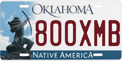 OK license plate 800XMB
