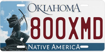 OK license plate 800XMD