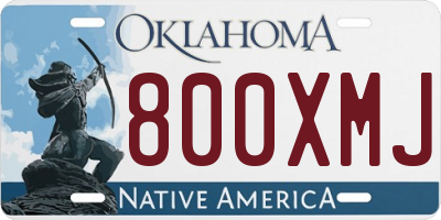 OK license plate 800XMJ
