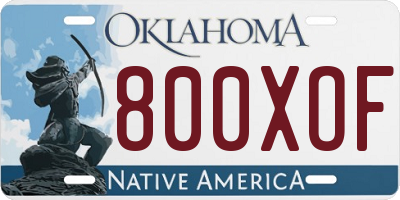 OK license plate 800XOF