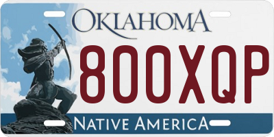 OK license plate 800XQP
