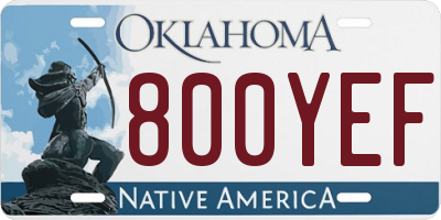 OK license plate 800YEF
