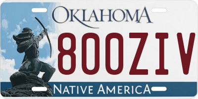 OK license plate 800ZIV