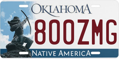 OK license plate 800ZMG