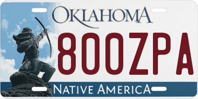 OK license plate 800ZPA