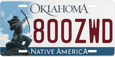 OK license plate 800ZWD