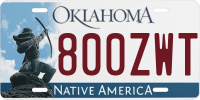 OK license plate 800ZWT