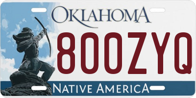 OK license plate 800ZYQ