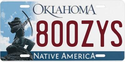 OK license plate 800ZYS