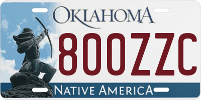 OK license plate 800ZZC