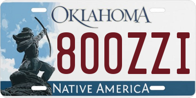 OK license plate 800ZZI