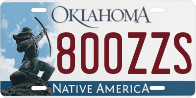 OK license plate 800ZZS