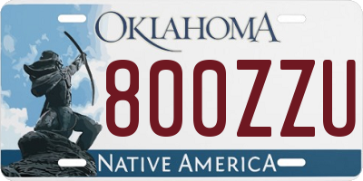 OK license plate 800ZZU