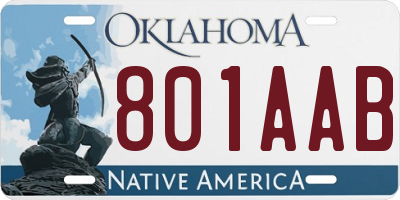 OK license plate 801AAB