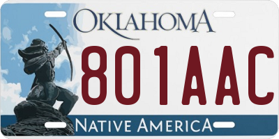 OK license plate 801AAC